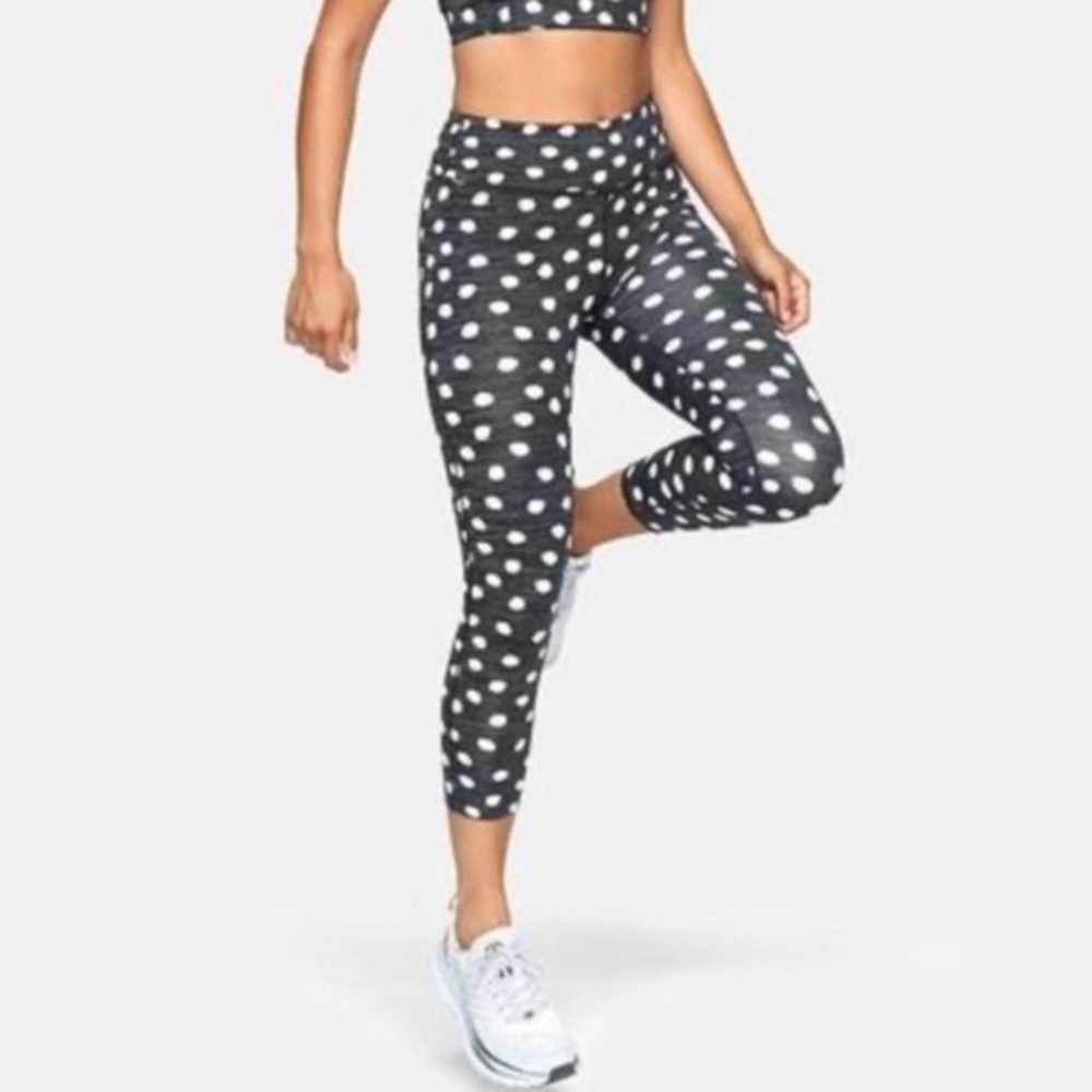 Outdoor Voices black and white polka dot crop legging XS